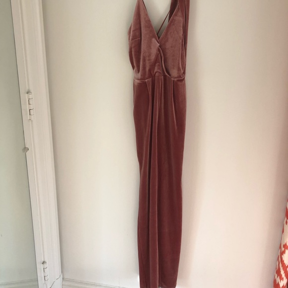 Express Velvet Jumpsuit in Blush - Size 0 - Picture 2 of 2